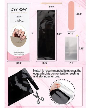 Ebanku 20pcs Rose Gold Foil UV Gel Nail Film - Self-Adhesive Nail Wraps & Stickers with Nail File for Women & Girls - Buy Online on GoSupps.com