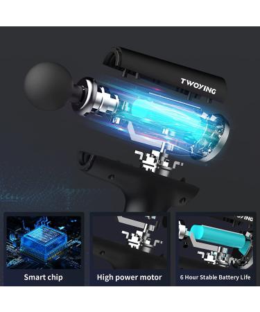 Deep Tissue Percussion Massage Gun for Athletes - Handheld Mini Body Massager with LCD Touch Screen & 6 Speeds - Black - Perfect Anniversary or Birthday Gift for Men and Women - Buy Online on GoSupps.com