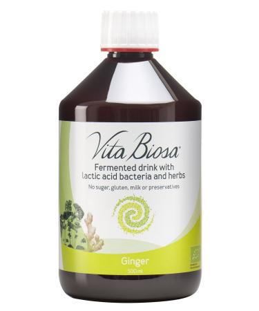 Vita biosa ginger + vitamin C 500 ml in organic quality refreshing in taste - herbal ferment drink with the secret of lactic acid bacteria 500 ml (1 Pack) - Buy Online on GoSupps.com