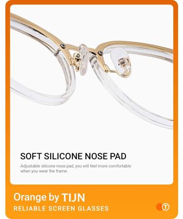 TIJN Blue Light Blocking Glasses | Anti Eye Strain Eyewear for Women & Men | Round Metal Frame | Clear Lens - Shop Now - Buy Online on GoSupps.com