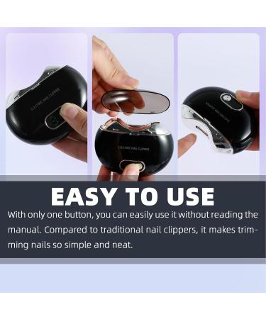 Automatic Electric Nail Clipper | Electric Nail Trimmer with LED Light and 3 Speeds | USB Rechargeable Electric Nail File with LCD Digital Display for Baby Kids Seniors Black - Buy Online on GoSupps.com