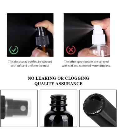 Yonkan 2oz Glass Spray Bottles with Black Fine Mist Sprayer - Pack of 12 | Small Clear Bottles for Essential Oils, Beauty, Hair & Cleaning - Buy Online on GoSupps.com