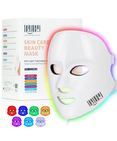 NEWKEY Red Light Therapy for Face LED Face Mask Light Therapy for Wrinkles 7 Colors Red Light Therapy Mask Korea PDT Technology Red Light Mask for Winkles