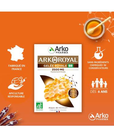 Arkopharma Arko Royal Jelly 2500 mg Organic 20 Phials - Buy Online on GoSupps.com