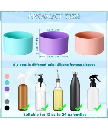 6-Piece Silicone Sleeve Set for 16oz Makeup & Water Bottles - Non-Slip Bottom Cover for Cosmetic and Sport Bottles - 6 Colors Available - Buy Online on GoSupps.com