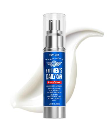 ENVISHA Men's Facial Moisturizer 6-in-1 Deep Moisturizer with Collagen Hyaluronic Acid Vitamin E & B Men's Facial Moisturizer Daily Moisturizing Care - Buy Online on GoSupps.com