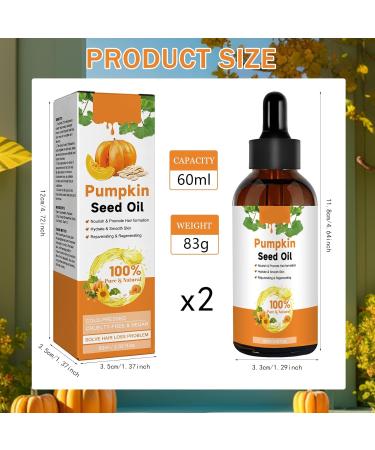 Organic Pumpkin Seed Hair Oil (2x60ml) - 100% Pure Hydration & Repair for Dry Damaged Hair | Unisex - Buy Online on GoSupps.com