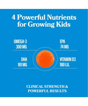 DAIKEN Kids High-Concentration Omega-3 Fish Oil Gummies No Sugar Added Individually Wrapped 300 mg DHA & EPA with Vitamin D3 30 Count Tropical Fruit Flavor Norwegian Sourced (Pack of 2) 30 Count (Pack of 2) - Buy Online on GoSupps.com