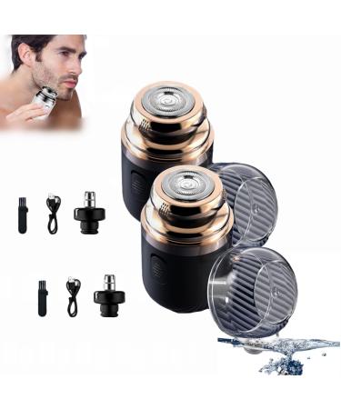 Cohbskj Portable Multifunctional Capsule Shaver Capsule Razor 2 In 1 Capsule Mini Shaver For Men Type-C Charging Beard Razor Washable Men's Electric Shaver (2PCS-C)