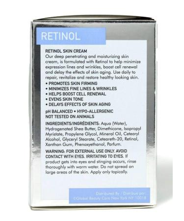 Global Beauty Care Retinol Anti-Wrinkle Cream | Premium Anti-Aging Skin Care | 1.7oz - Shop Internationally - Buy Online on GoSupps.com
