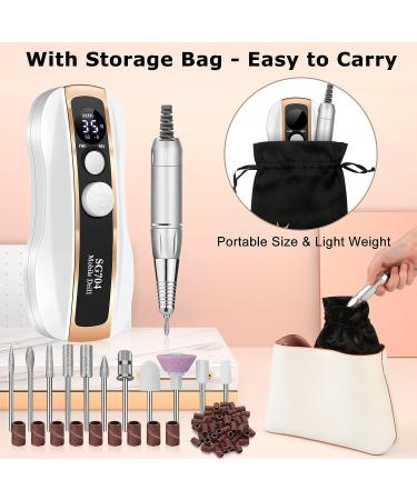35000Rpm Rechargeable Electric Nail Drill for Acrylic Nails - Professional Nail Drill Machine with 11 Bits and Storage Bag - Buy Online on GoSupps.com