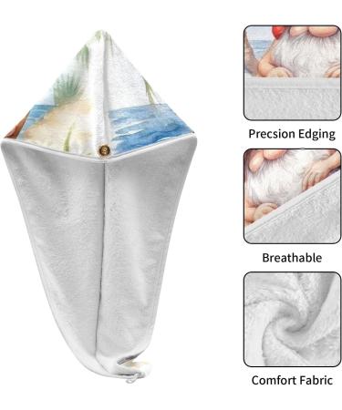 Beach Vacation Dwarf Hair Towel 2 Pack - Super Absorbent Quick Dry Hair Turbans for Women & Girls - Buy Online on GoSupps.com