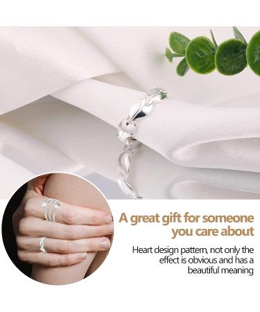 Feraco 2 Pcs Magnetic Copper Rings for Women - 99.99% Pure Copper Thumb Ring - Adjustable Fingers Ring - Jewelry Gift Box - Silver - Buy Online on GoSupps.com