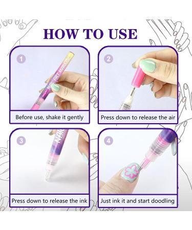 Set of 12 nail art pens 3D nail art markers (new for 2026) nail art pens for gel nails. - Buy Online on GoSupps.com