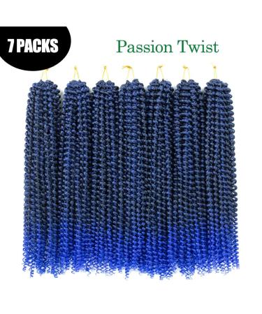 Passion Twist Hair Extensions - 7 Packs of 18-Inch T1B-Blue# Synthetic Crochet Hair for Bohemian Styles | Hair Yddm - Buy Online on GoSupps.com