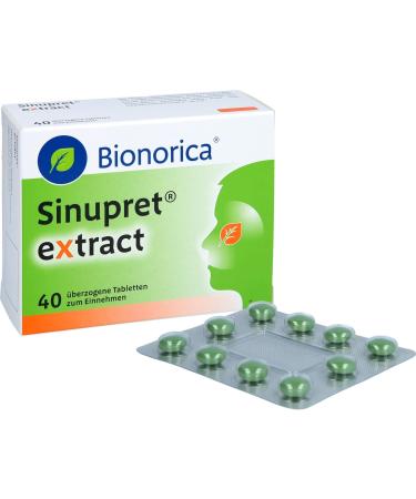 Sinupret Extract Coated Tablets - 40 pcs for Natural Sinus Relief | International Shipping Available - Buy Online on GoSupps.com