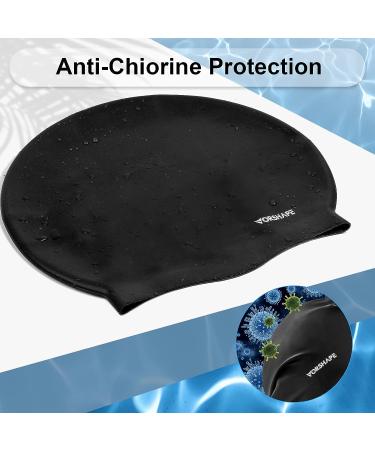 Vorshape Extra Large Swim Cap for Braids and Dreadlocks - Long Hair Adult Swim Cap for Women - Keep Hair Dry - Black - Buy Online on GoSupps.com