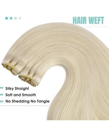 Youngsee Platinum Blonde Real Hair Weft Extensions 55cm - Premium Quality Swing Weaving Hair Bricks for Stunning Looks - Buy Online on GoSupps.com