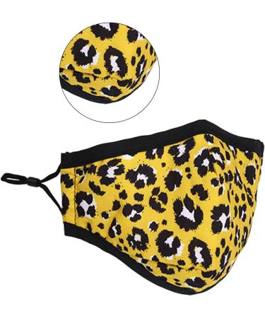 Washable Reusable 3 Layers Cotton Cloth - Light Yellow Leopard Print - Eco-Friendly Face Mask for All Sizes - Buy Online on GoSupps.com