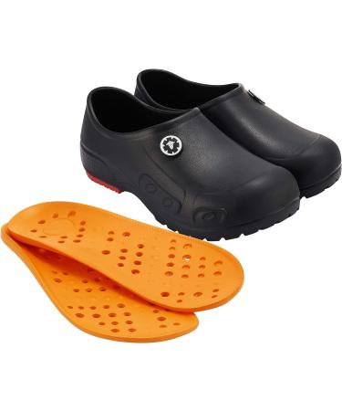 YUNGPRIME Slip-Resistant Work Shoes, Wide Women's 8-8.5/Men's 6-6.5 Black - Nursing/Chef - Buy Online on GoSupps.com