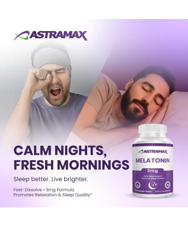 Astramax Melatonin 3mg | 50 Fast-Dissolve Chewable Tablets | Nighttime Sleep Support for Adults | Vegan & Non-GMO | 100% Drug-Free Formula | Non-Habit Forming - Buy Online on GoSupps.com