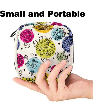 Portable Women's Binding-Storage Bags for Menstrual Cups & Pads | Vintage Cactus Design Ideal for Teens & First Period Essentials - Buy Online on GoSupps.com