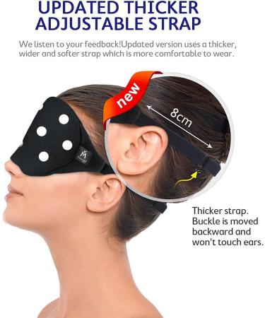 Mavogel Cotton Sleep Mask - Soft Eye Cover for Men & Women | Light Blocking Night Eyemask for Sleeping Yoga Nap & Meditation | Includes Travel Pouch (Dot Style - Buy Online on GoSupps.com