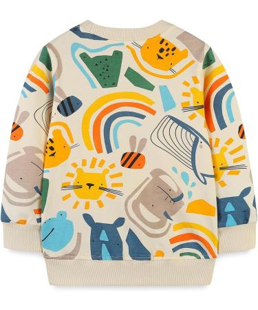 Kids Dinosaur Sweatshirt | Cotton Long Sleeve Jumper | Toddler Boys Girls Pullover | Baby Clothes 1-8 Years | 3-4 Years Rainbow - Buy Online on GoSupps.com