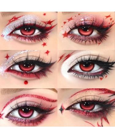 Yelewy Goth red black eyeshadow palette black white makeup palette smokey gothic makeup eye shadow highly pigmented eye shadow Halloween clown SFX eye 4 colors - Buy Online on GoSupps.com