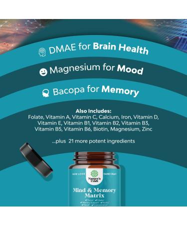 Brain Boosting Natural Supplement | Green Tea Extract and DMAE | 60 Capsules by Natures Craft - Buy Online on GoSupps.com