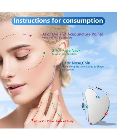 Buy Stainless Steel Gua Sha Facial Tool - Metal Guasha for Skin Tightening & Jawline Sculpting | Reduce Puffiness & Enjoy Relaxing Manual Massage - Buy Online on GoSupps.com