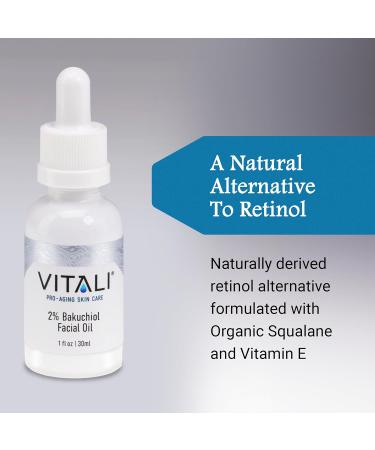 Vitali Premium Bakuchiol Facial Oil - Natural Retinol Alternative for Age & Wrinkle Reduction Soothes Skin - 1 fl. oz - Buy Online on GoSupps.com