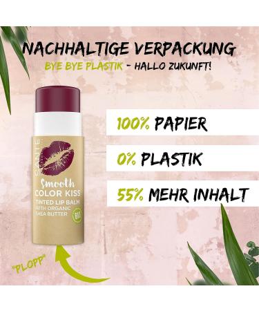Sante Natural Cosmetics Smooth Color Kiss 03 Soft Plum Lip Balm - Organic Shea Butter Moisturizing Fruity Fragrance 8.5g - Buy Online on GoSupps.com