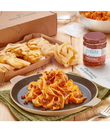 Pasta Recipe Kit - Pappardelle with Wild Boar Rag | Double Portion Italian Artisan Dried Egg Pasta & Finest Sauce | Restaurant-Quality Dish Ready in 6 Minutes - Buy Online on GoSupps.com