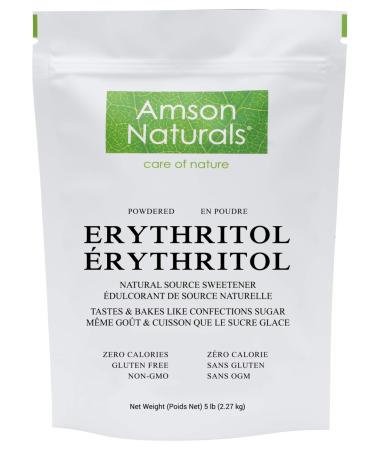 Erythritol Powdered Sweetener 5 lb / 2.27 Kg / 80 oz - Confectioners Natural Sugar Substitute No Calorie Non-GMO Gluten-Free Use it for frostings icings or dust it Over Desserts Baked Foods. 2.27 kg (Pack of 1)