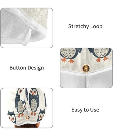 Funny Owl Hair Towel 2 Pack - Super Absorbent Quick Dry Hair Turbans for Women & Girls - Buy Online on GoSupps.com
