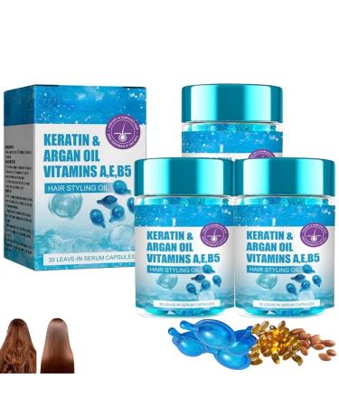 IFFANY Keratin & Argan Oil Hair Serum, Hair Serum Capsules for Frizzy, Dry & Damaged Hair