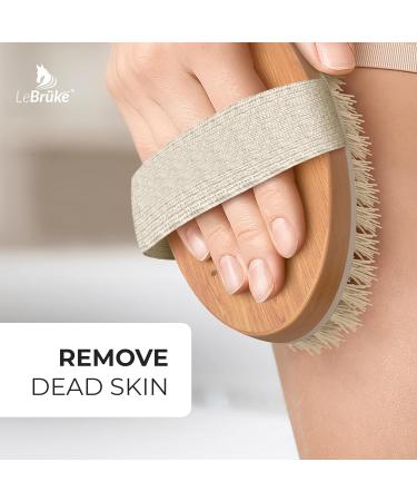 Lebr ke Dry Brush Bath Brush - With Practical Storage Bag - Perfect for Removing Dead Skin - Exfoliating Body Brush Exfoliating Brush - Buy Online on GoSupps.com