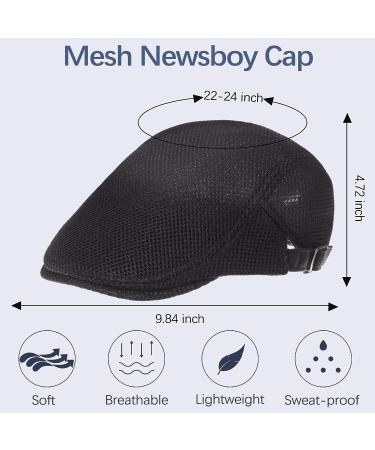 Geyoga Mesh Newsboy Cap Set - Breathable Summer Beret Cap in Light Gray, Navy Blue, Black - Buy Online on GoSupps.com