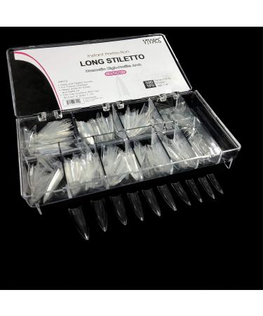 BeYou Clear Long Stiletto 500pcs False Gel Nail Tips Set with Case - 10 Sizes | Nail Salon Quality | 28512 - Buy Online on GoSupps.com