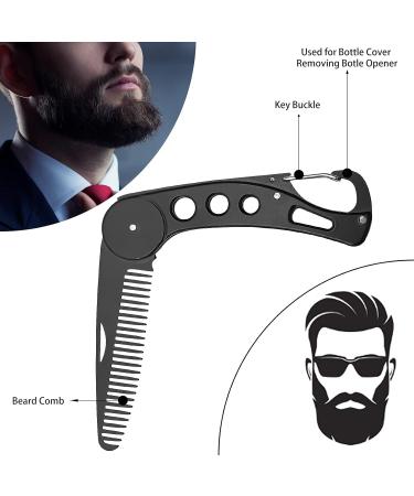 Steel Folding Beard Comb for Men - Anti-Static Beard & Mustache Styling Comb - Pocket Size 9.5 * 3 * 1.5 cm - Buy Online on GoSupps.com