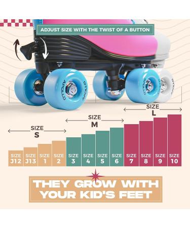 APOLLO Roller Skates for Women and Girls - Adjustable High Heel Quad Skates - Disco Funky Rollerskates - Size S/J12-2 - Buy Online on GoSupps.com