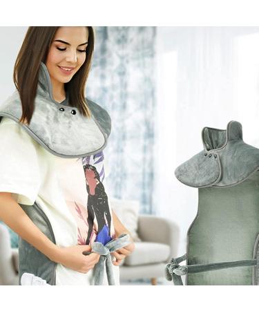 Kosdfoge Ergonomic Back Heating Pillow - Dark Gray Soft Plush 6 Temperature Settings Washable Free-Handed Design (220V European Standard) - Buy Online on GoSupps.com