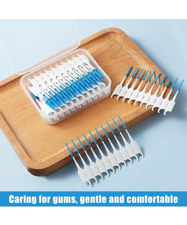Fluhaw 200 Soft Interdental Brushes - Silicone Toothpicks & Orthodontic Tools for Gum Cleaning & Massage | Disposable Blue Toothbrushes - Buy Online on GoSupps.com