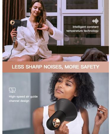 1600W Professional Ionic Hair Dryer with Diffuser - Quiet Powerful & Travel-Friendly | 110 000 RPM Motor 4 Heat Settings 3 Speeds - Buy Online on GoSupps.com