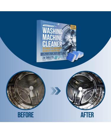 Washing Machine Cleaner Descaler Tablets - Eco-Friendly Deep Cleaning (24 Tablets 1 Year Supply) for HE Front & Top Loaders - Odor & Grime Eliminator - Buy Online on GoSupps.com