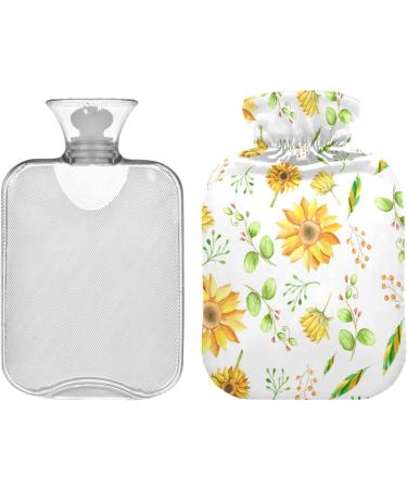 Watercolor Sunflower Hot Water Bottles - 2L Pain Relief Bags for Kids & Adults | Best Heating Bottles for Comfort - Buy Online on GoSupps.com