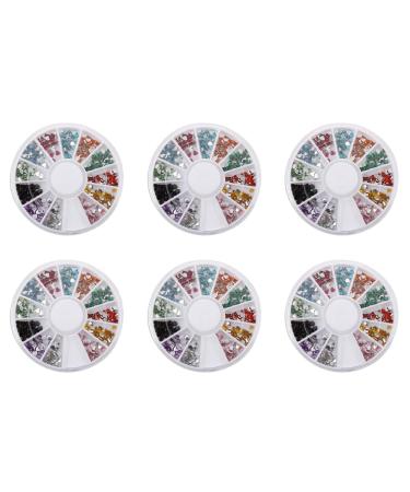 Bcowtte 1800 Pieces 2 mm 12 Colours Glitter Nail Art UV Acrylic Lace Rhinestone Wheel