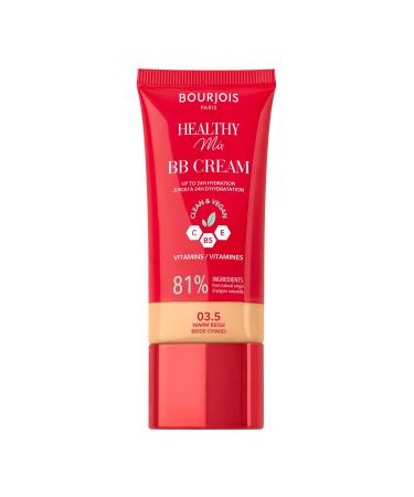 Bourjois Bourjois Healthy Mix 03.5 Warm Beige BB Cream Cream Foundation All-day Coverage and Hydration Vitamins C E and B5 Clean and Vegan Formula 30 ml