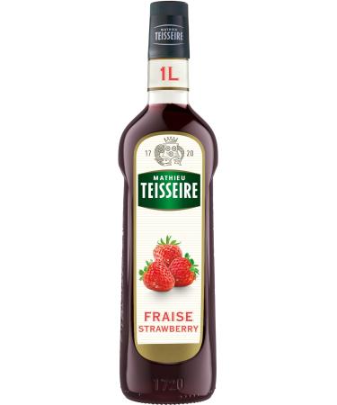 Mathieu Teisseire Strawberry Syrup for Drinks Smoothies Milkshakes Desserts Soft Drinks Cocktails with or without Alcoho
